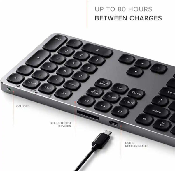 Satechi Aluminum Bluetooth Keyboard with Numeric Keypad