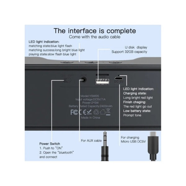 Yesido YSW05 Bluetooth Speaker Subwoofer