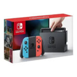 Nintendo Switch with Neon Blue and Red Joy