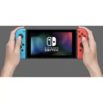 Nintendo Switch with Neon Blue and Red Joy