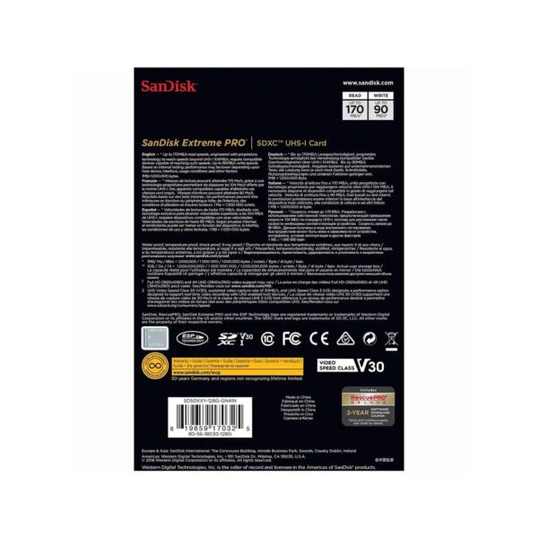 SanDisk 128GB Extreme PRO SDXC UHS-I Card