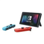 Nintendo Switch with Neon Blue and Red Joy