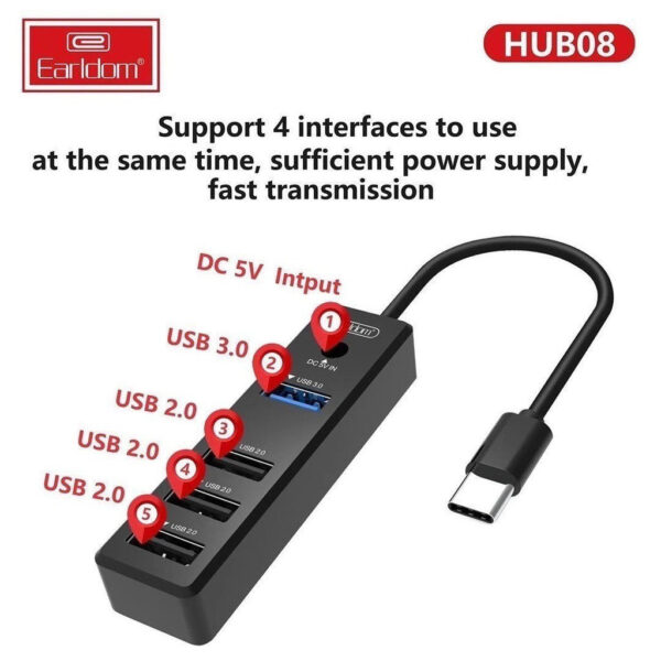 Earldom® USB Hub HUB08 Type-C