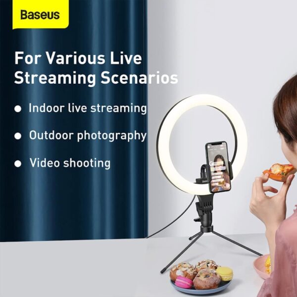 Baseus Live Stream Holder Table Stand with 10inch Light Ring