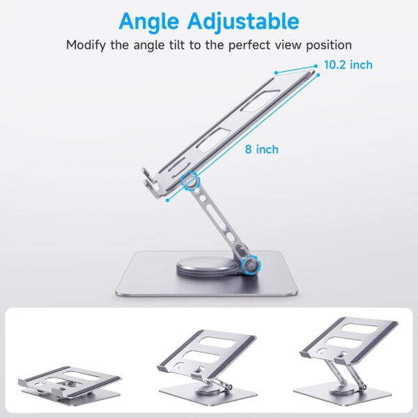 Adjustable Laptop Stand with 360 Rotating Base