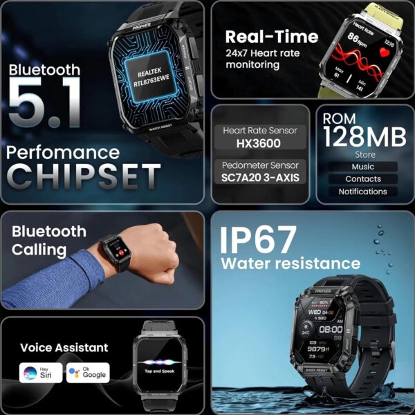 Promate XWatch-S19 Smartwatch With Wireless BT Calling