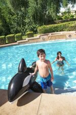 H2OGO Jumbo Whale Rider Inflatable Pool Float