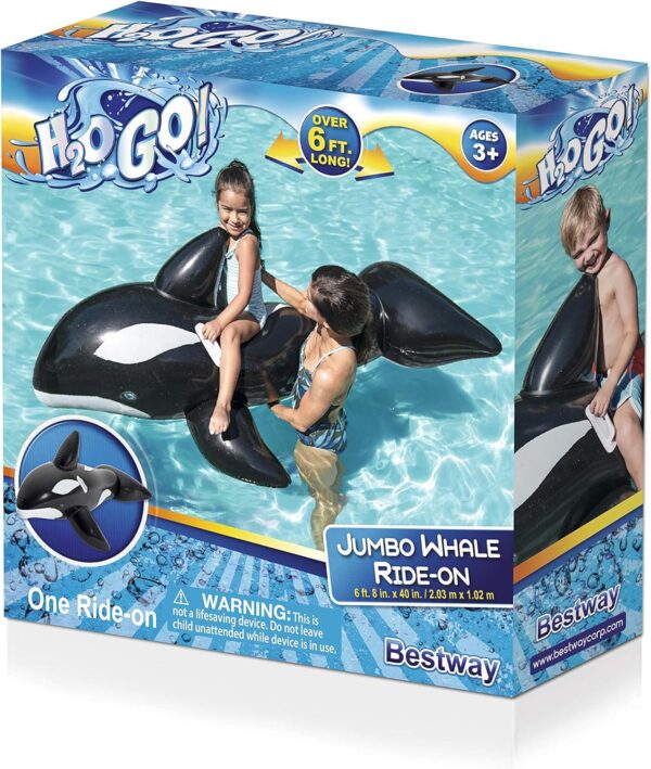 H2OGO Jumbo Whale Rider Inflatable Pool Float