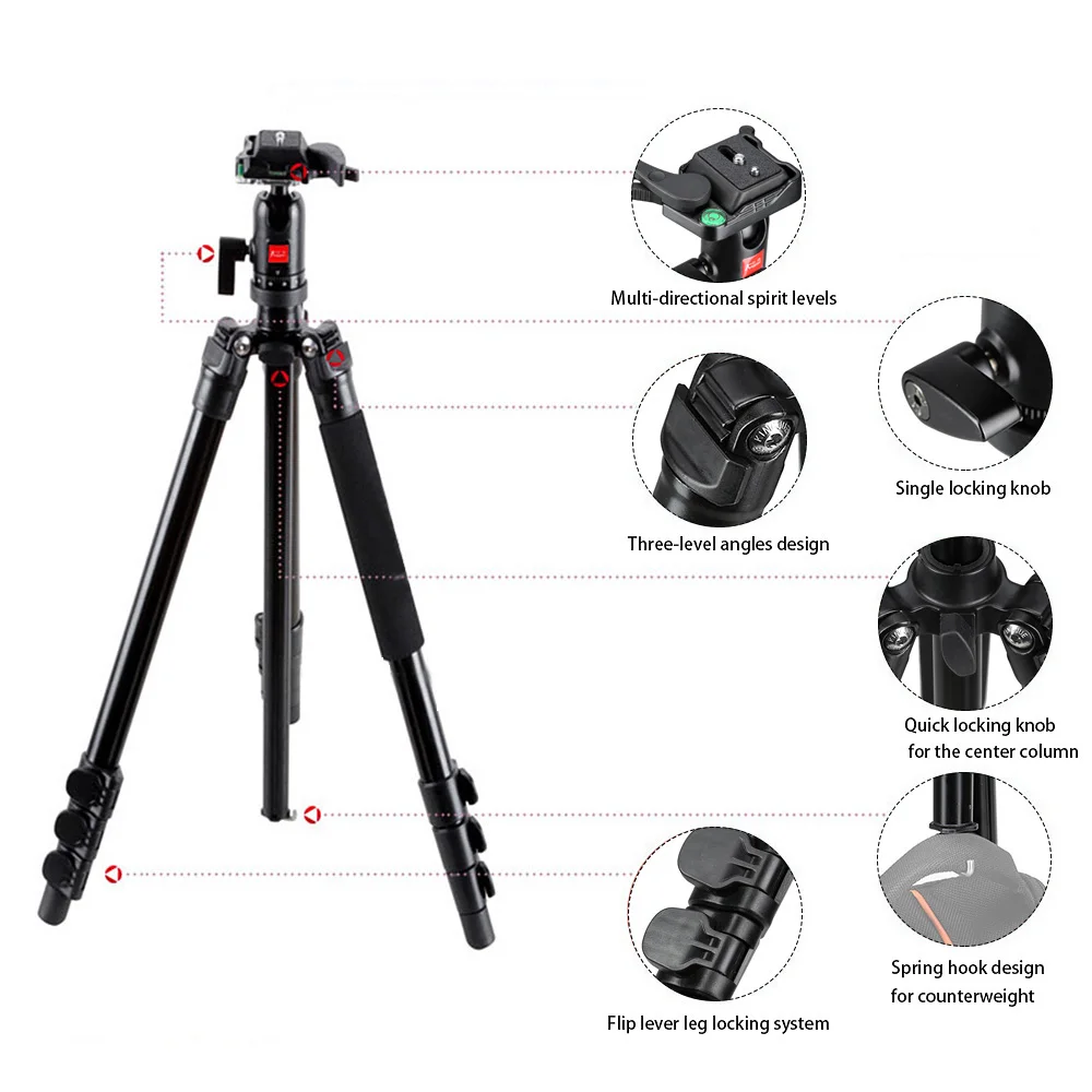 Kingjoy BT-258B Portable Aluminum Camera Tripod Kingjoy BT-258B Portable Aluminum Camera Tripod