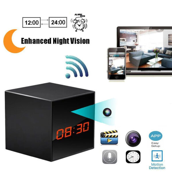 Smart Clock WiFi Night Vision Camera