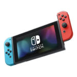 Nintendo Switch with Neon Blue and Red Joy