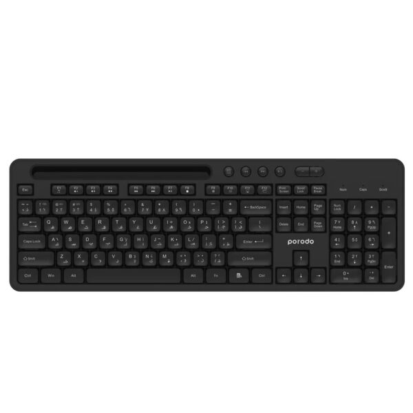 Porodo Wireless BT Keyboard with Pen/Phone Tray and Mouse