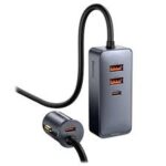 Baseus Share Together PPS Multi-Port Fast Charging Car Charger with Extension Cord 120W