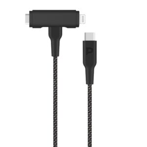 Powerology PD60W Braided USB-C to USB-C And Lightning Cable